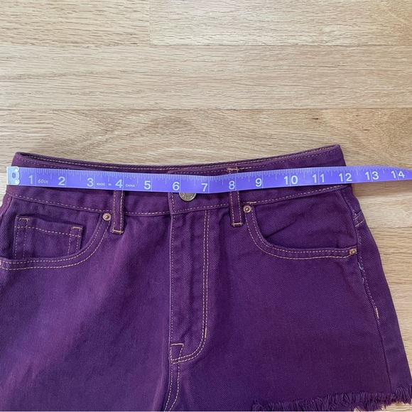PacSun Eco Violet High Waisted Denim Festival Shorts Size 23 EUC - Picture 11 of 14